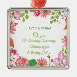Ornamento De Metal Religious 55th Wedding Anniversary Flowers