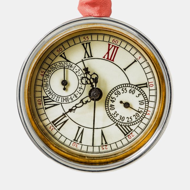 Ornamento De Metal Relógio antigo do steampunk do coelho branco do (Frente)