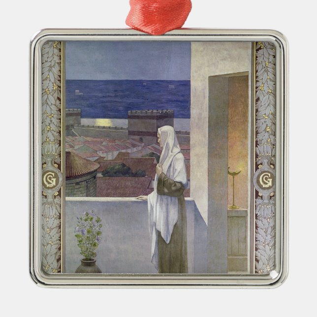 Ornamento De Metal Relógios do St. Genevieve sobre a cidade do sono (Frente)