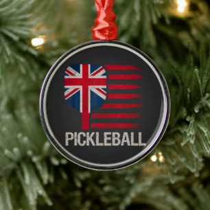 Ornamento De Metal Remador de Pickleball Remo Bandeira Uk