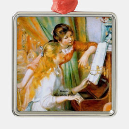 Ornamento De Metal Renoir: Meninas no Piano