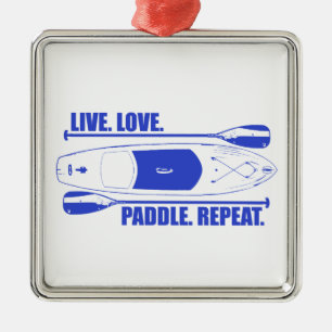 Ornamento De Metal Repetição de Paddle de Amor ao Vivo