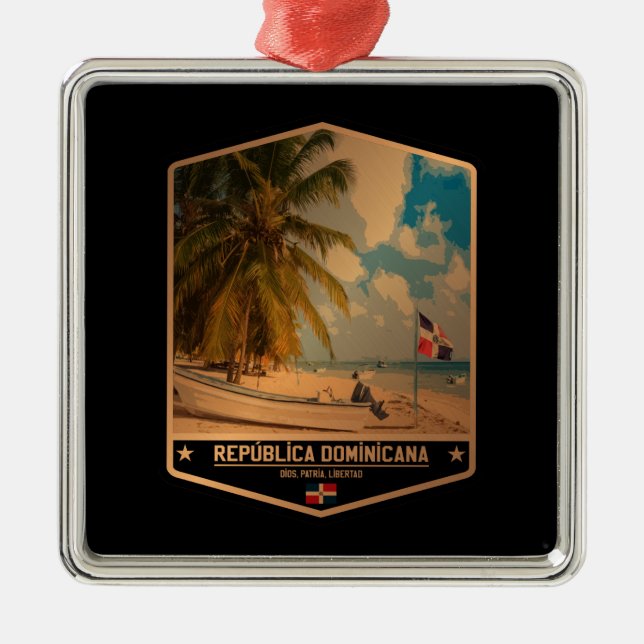 Ornamento De Metal República Dominicana (Frente)