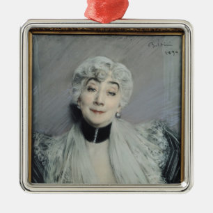 Ornamento De Metal Retrato da Condessa de Martel de Janville