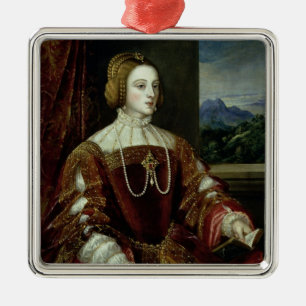 Ornamento De Metal Retrato da imperatriz Isabella de Portugal