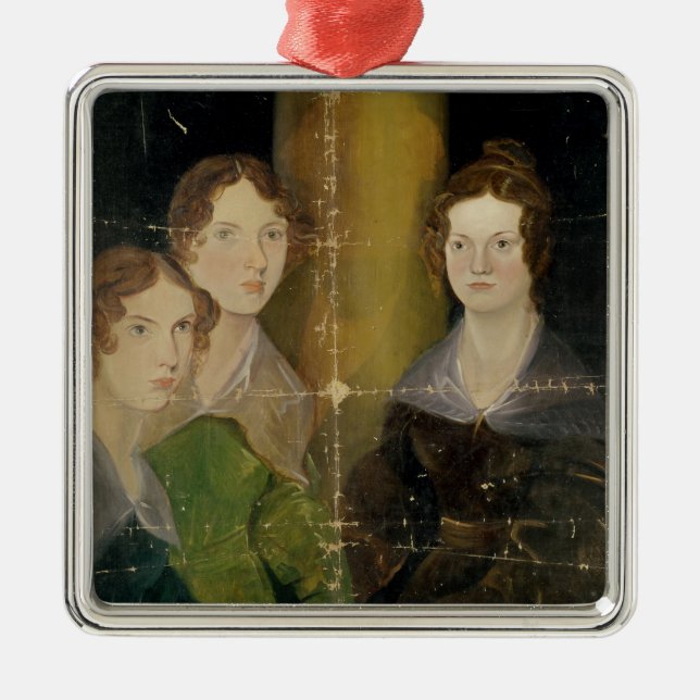 Ornamento De Metal Retrato das irmãs de Bronte, c.1834 (Frente)