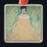 Ornamento De Metal Retrato de Amalie Zuckerkandl por Gustav Klimt<br><div class="desc">O retrato inacabado de Amalie Zuckerkandl (1917), de Gustav Klimt, é um retrato de arte, simbolismo vitoriano, da era vitoriana, que apresenta uma mulher sentada com os braços dobrados em sua direção e fora do vestido de ombro que flui até o chão. Os críticos de arte predizem que esta peça...</div>
