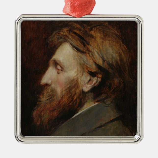 Ornamento De Metal Retrato de Auguste Rodin 1881 (Frente)