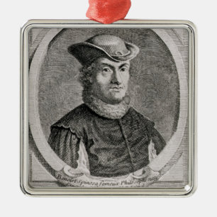 Ornamento De Metal Retrato de Baruch ou de Benedict Spinoza