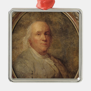 Ornamento De Metal Retrato de Benjamin Franklin, c.1780