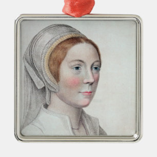 Ornamento De Metal Retrato de Catherine Howard (1520-42) gravado