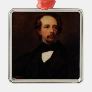 Ornamento De Metal Retrato de Charles Dickens 1855