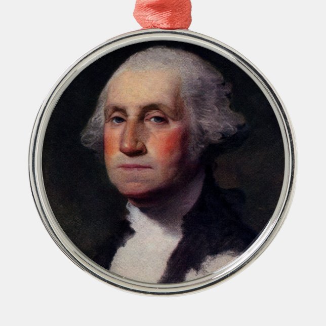 Ornamento De Metal Retrato de George Washington 1 (Frente)