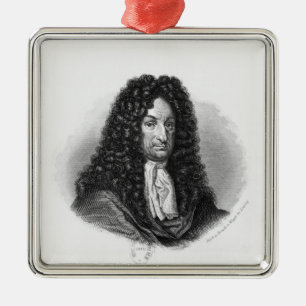 Ornamento De Metal Retrato de Gottfried Wilhelm Baron de Leibniz