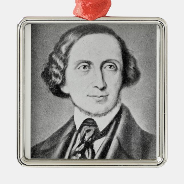 Ornamento De Metal Retrato de Hans Christian Andersen 2 (Frente)