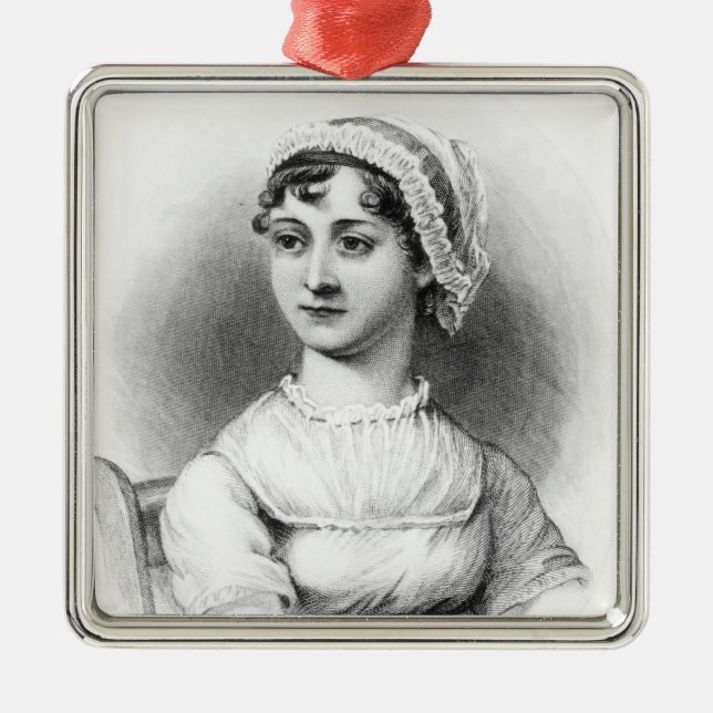 Ornamento De Metal Retrato de Jane Austen (Frente)