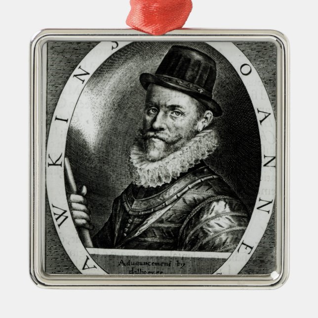 Ornamento De Metal Retrato de John Hawkins (Frente)