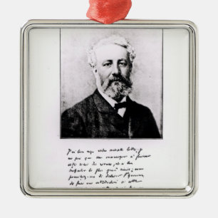 Ornamento De Metal Retrato de Jules Verne