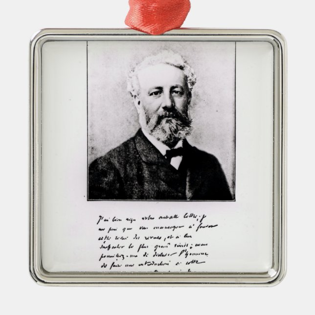 Ornamento De Metal Retrato de Jules Verne (Frente)
