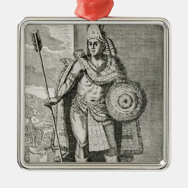 Ornamento De Metal Retrato de Montezuma II (Frente)