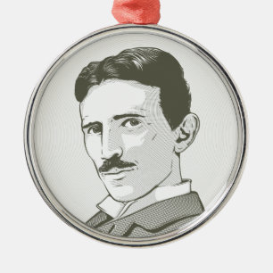 Ornamento De Metal Retrato de Nikola Tesla