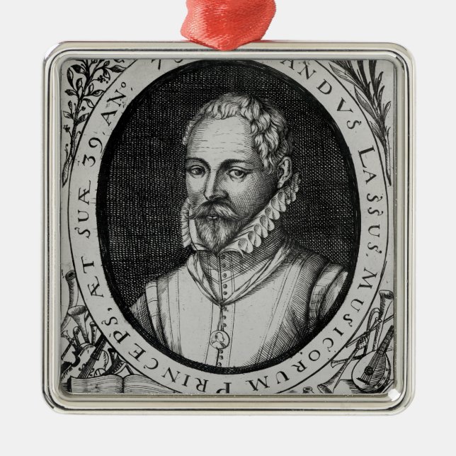 Ornamento De Metal Retrato de Roland de Lassus (Frente)