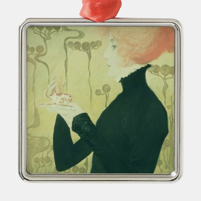 Ornamento De Metal Retrato de Sarah Bernhardt (Frente)