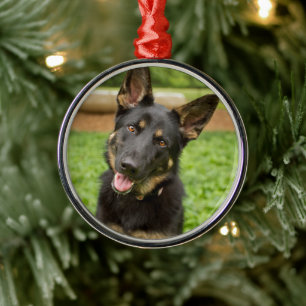 Ornamento De Metal Retrato de um German shepherd