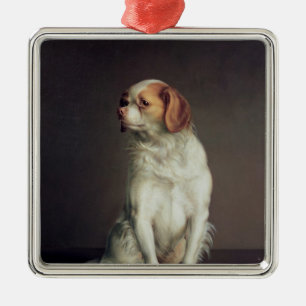 Ornamento De Metal Retrato de um Spaniel de rei Charles