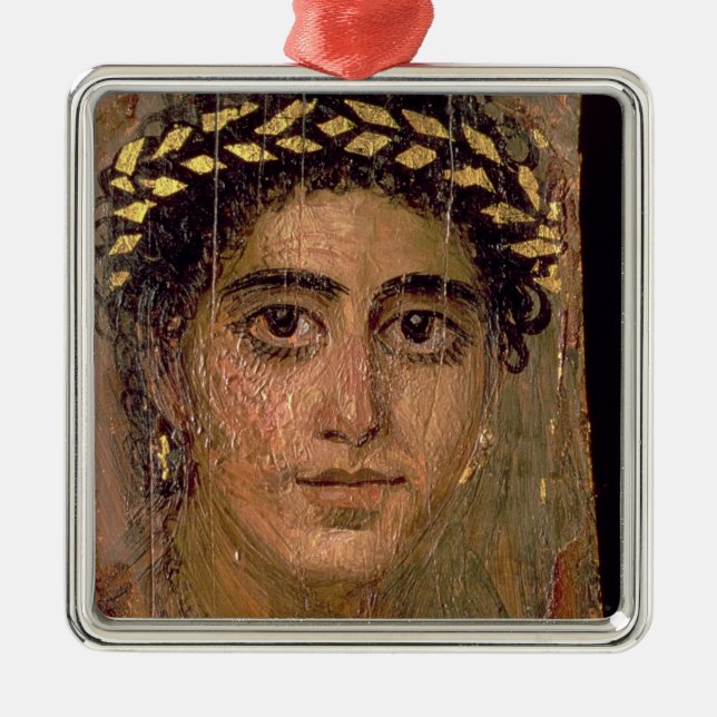 Ornamento De Metal Retrato de uma mulher, de Fayum, Romano-Egípcio, (Frente)