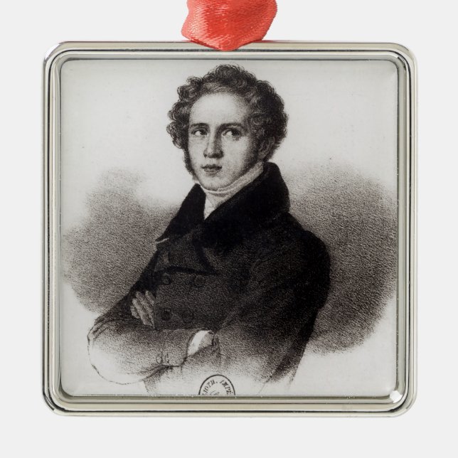 Ornamento De Metal Retrato de Vincenzo Bellini (Frente)