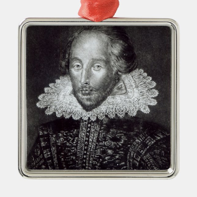 Ornamento De Metal Retrato de William Shakespeare (Frente)