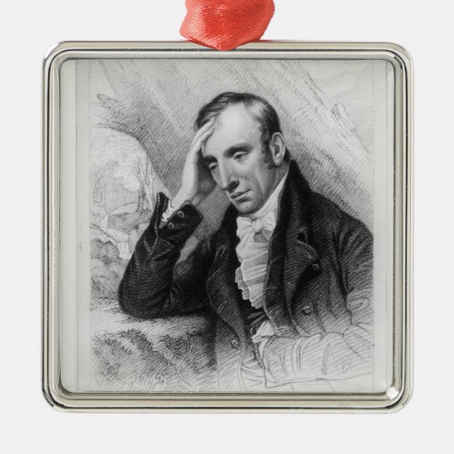 Ornamento De Metal Retrato de William Wordsworth (Frente)