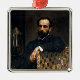 Ornamento De Metal Retrato do artista Isaak Ilyich Levitan