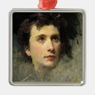 Ornamento De Metal Retrato do compositor Pyotr Ilyich