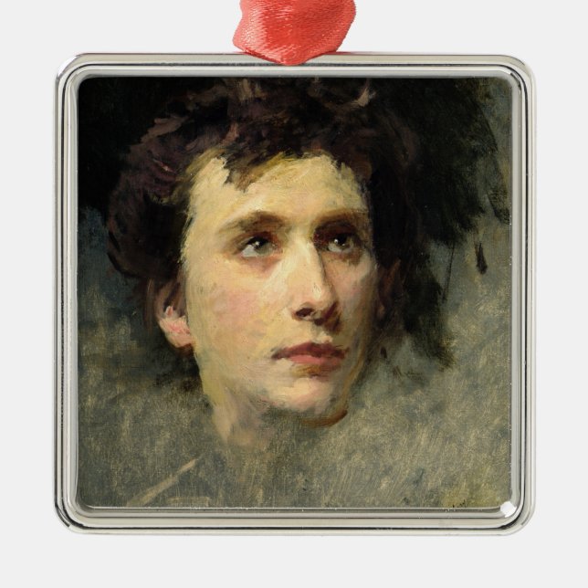 Ornamento De Metal Retrato do compositor Pyotr Ilyich (Frente)