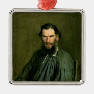 Ornamento De Metal Retrato do lev Nikolaevich Tolstoy 1873 da