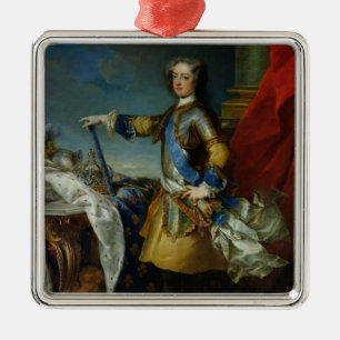 Ornamento De Metal Retrato do rei de Louis XV de France, c.1727