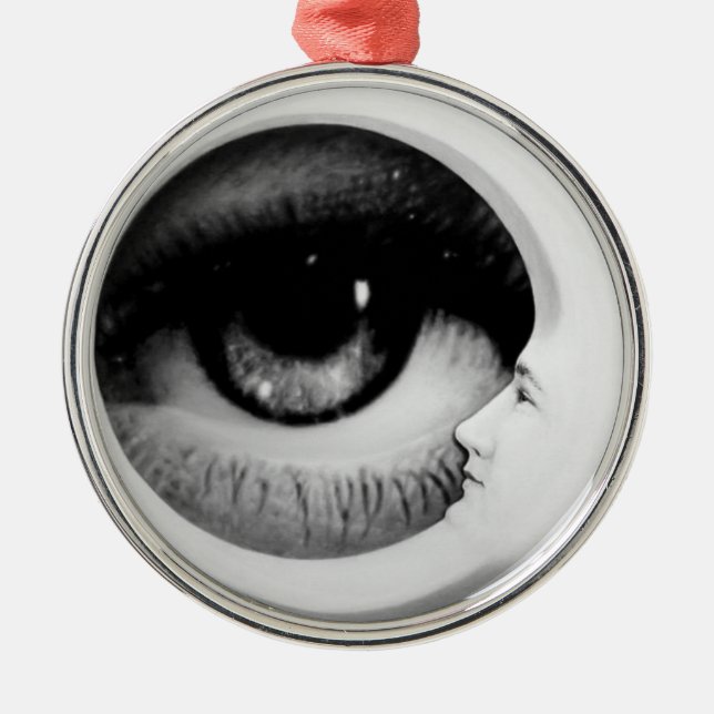 Ornamento De Metal Retrato intitulado da lua crescente (Frente)