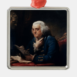 Ornamento De Metal Retrato polegar Benjamin Franklin na Casa Branca