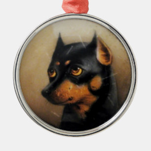 Ornamento De Metal RETRATOS DE CACHORRO MINIATURA Pincher