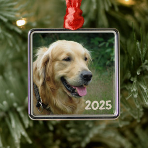 Ornamento De Metal Retriever de ouro