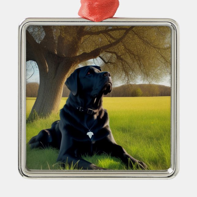 Ornamento De Metal Retriever Labrador (Frente)