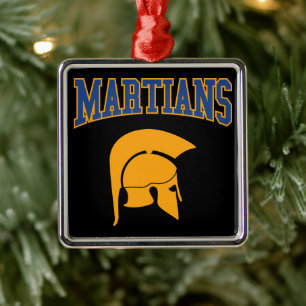 Ornamento De Metal Retro College Blue Orange Martians Esporte