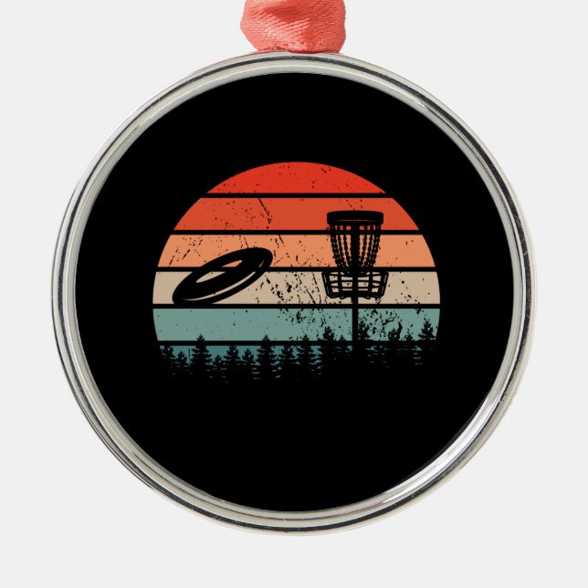 Ornamento De Metal Retro de Golf de Disco (Frente)