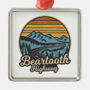 Ornamento De Metal Retro de Wyoming na Estrada Beartooth Montana