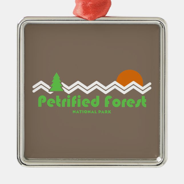 Ornamento De Metal Retro do Parque Nacional da Floresta Petrificada (Frente)