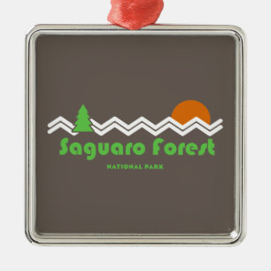 Ornamento De Metal Retro do Parque Nacional da Floresta Saguaro