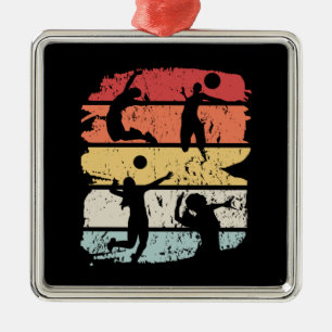 Ornamento De Metal Retro do Voleibol