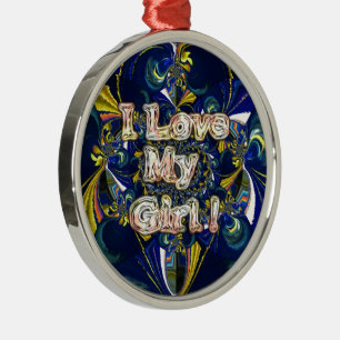 Ornamento De Metal Retro Infinito Eu Amo minha garota